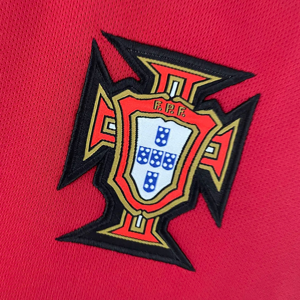 2006 Portugal Home Retro Soccer Jersey Detail 3