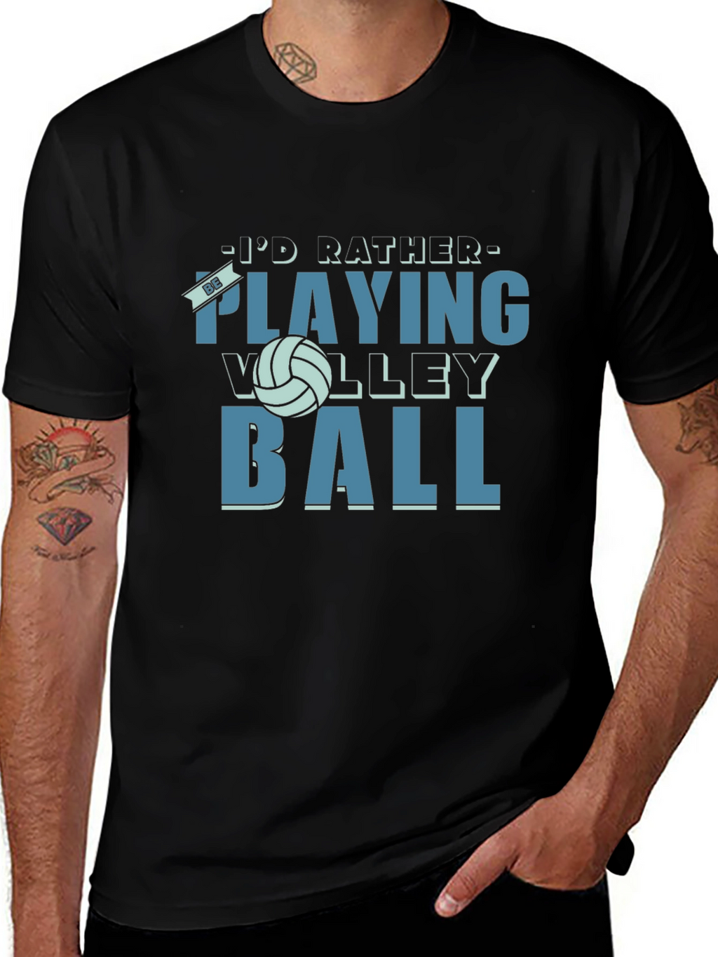 Volleyball Fan T-Shirt - Id Rather Be Playing Volleyball!