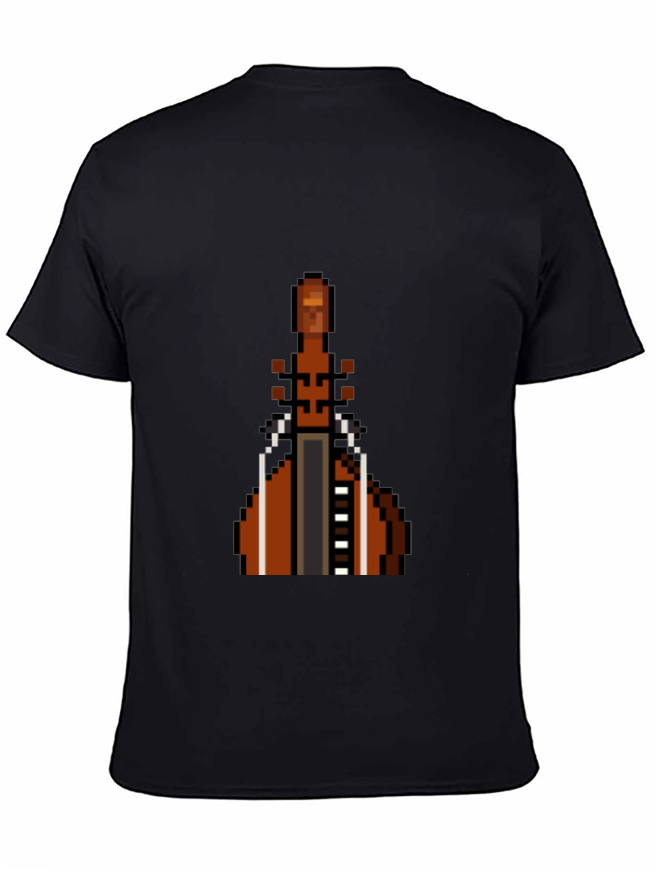 Pixel Art Cello Graphic Tee - Black Cotton T-Shirt