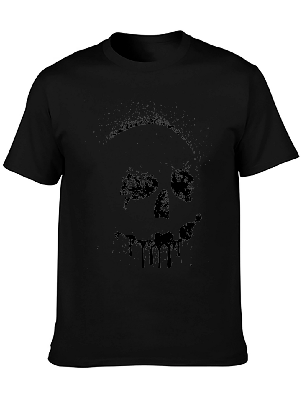Mens Black Skull Graphic Print T-Shirt