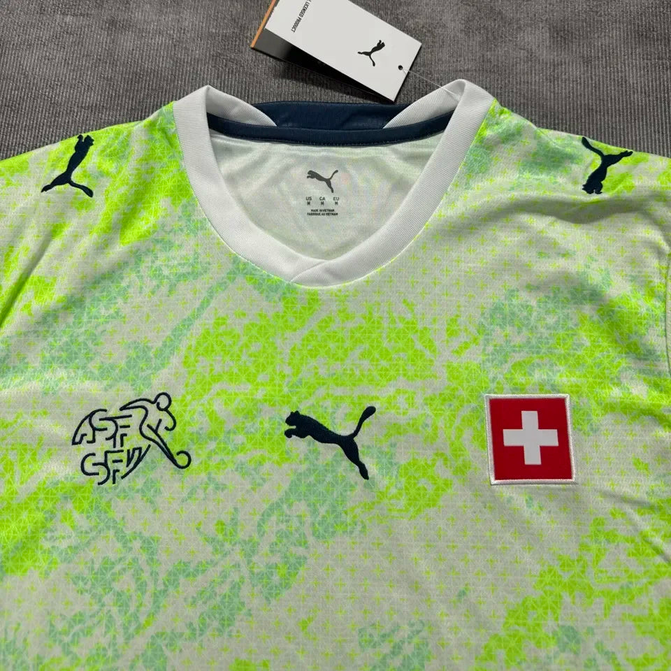2026/27 Switzerland Away Yellow Fans Soccer Jersey Detail 3