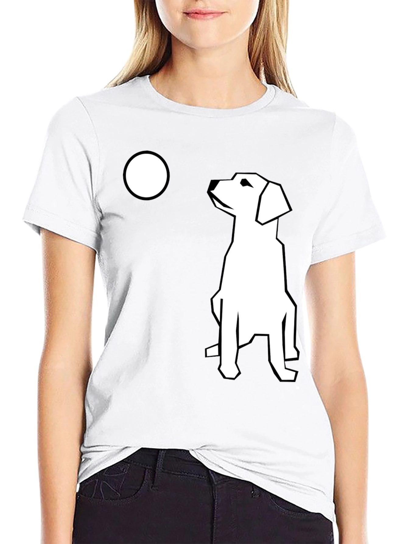 Modern Dog Graphic T-Shirt - Black Casual Tee