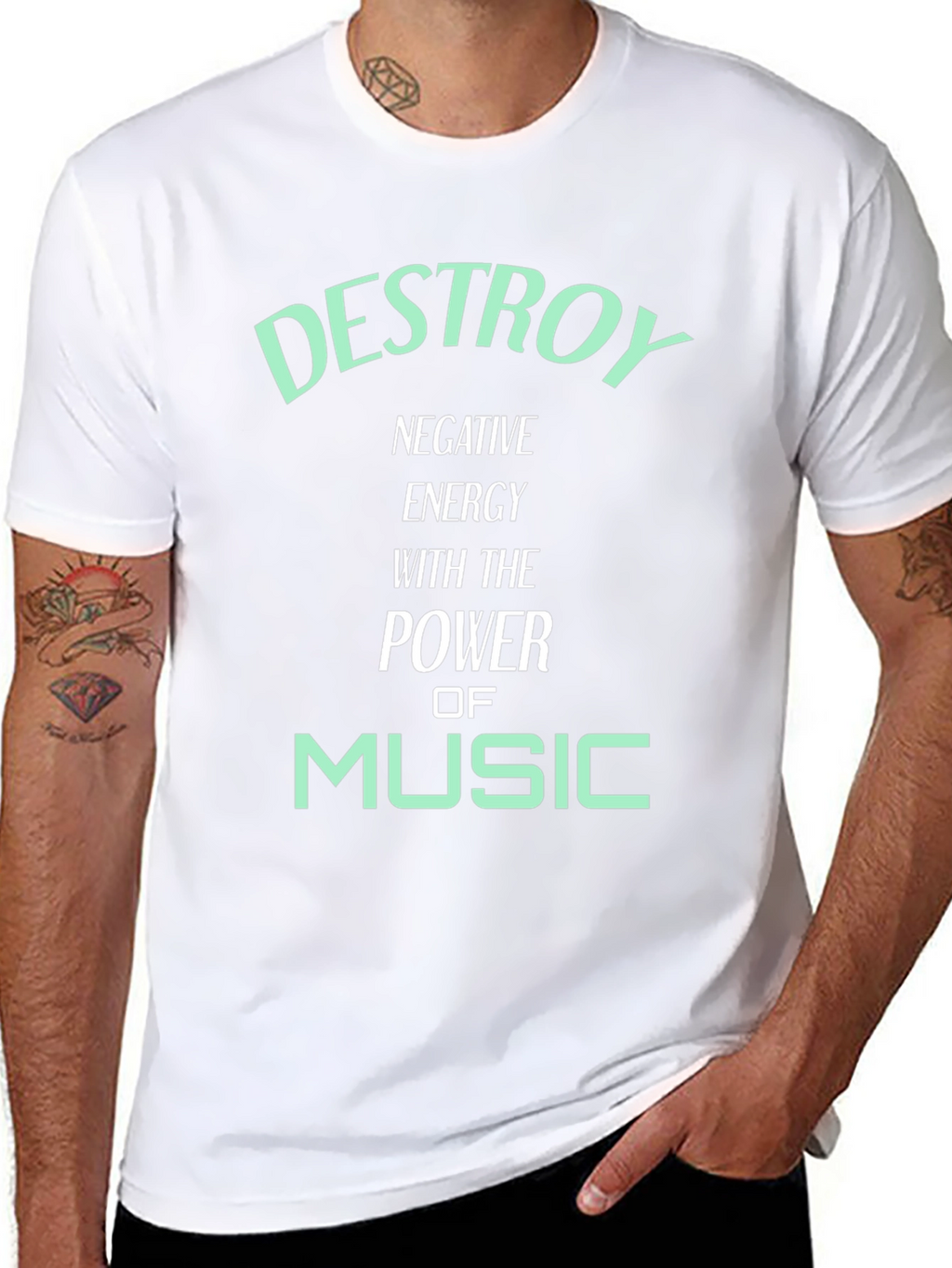 Destroy Negative Energy Music Graphic Tee