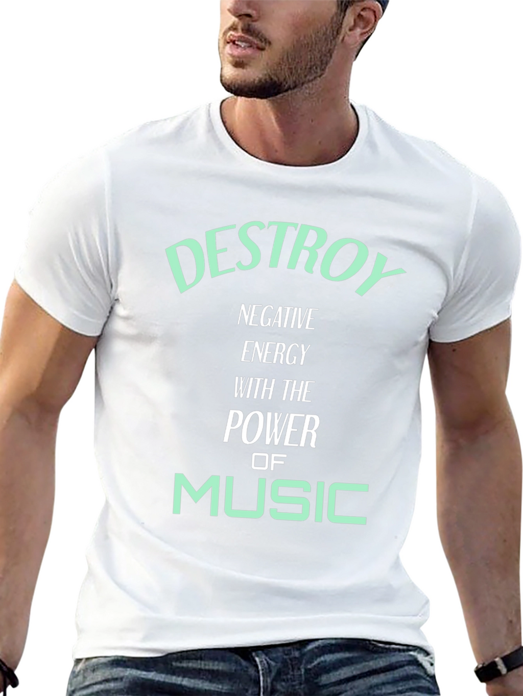 Destroy Negative Energy Music Graphic Tee