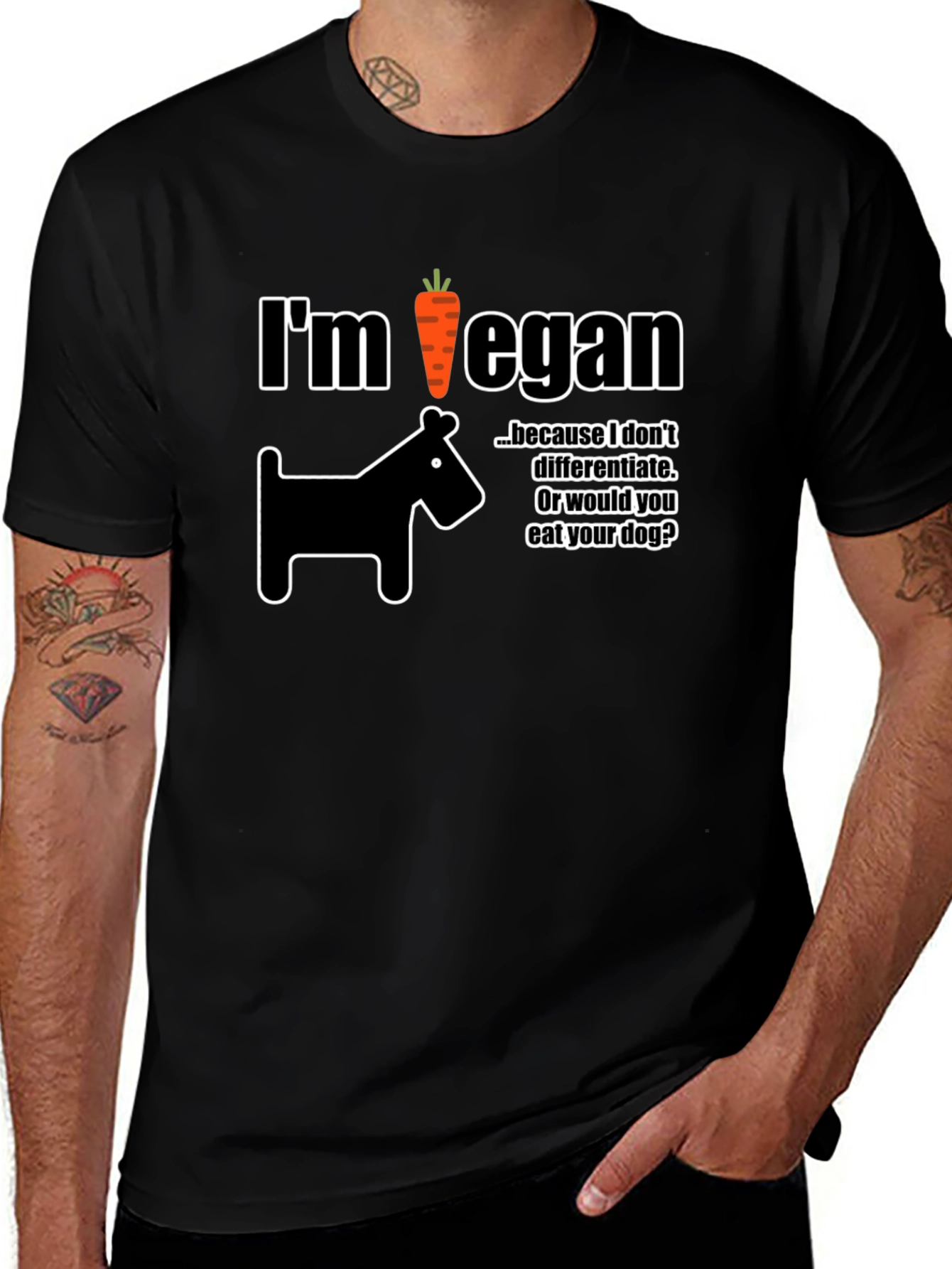 Im Vegan T-Shirt Dog Carrot Funny Vegetarian Tee