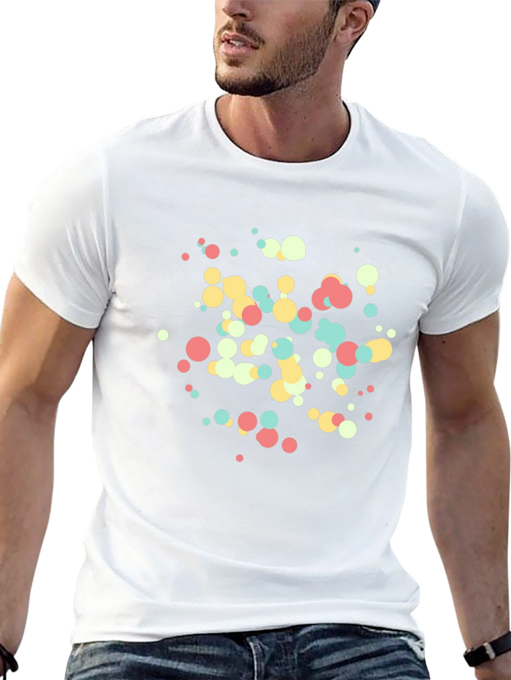 Modern Dots Tee - Black Cotton Blend