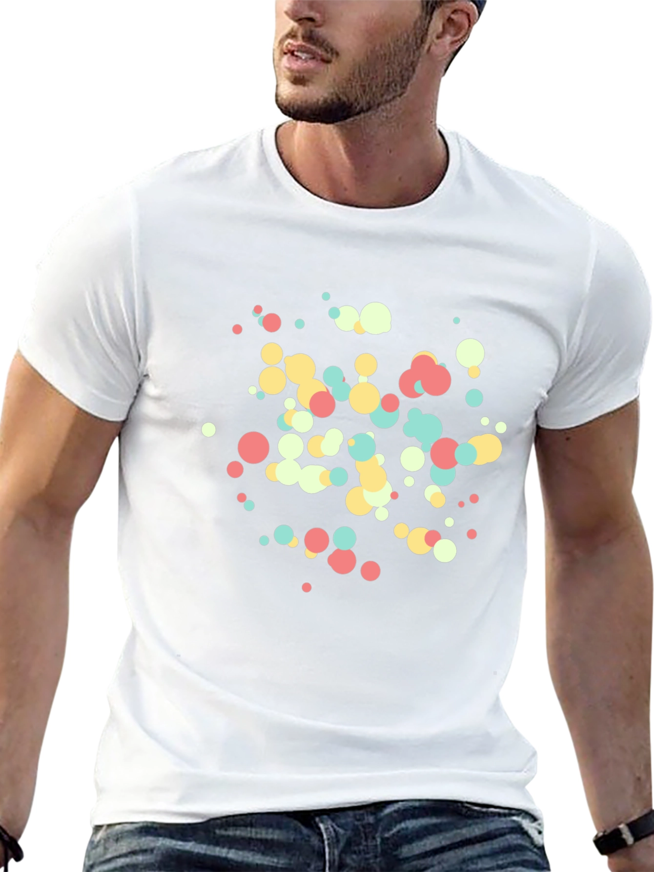 Modern Dots Tee - Black Cotton Blend