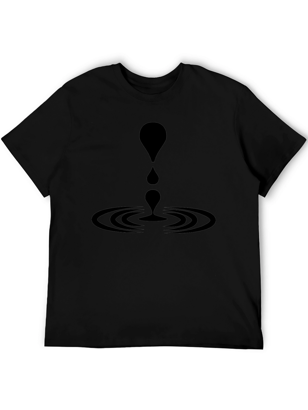 Black T-Shirt with Abstract Water Drop Graphic