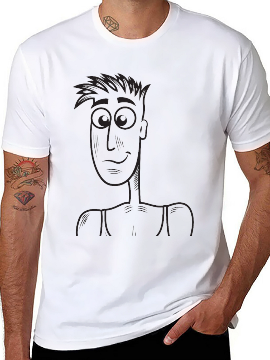 Cartoon Character Graphic Black T-Shirt