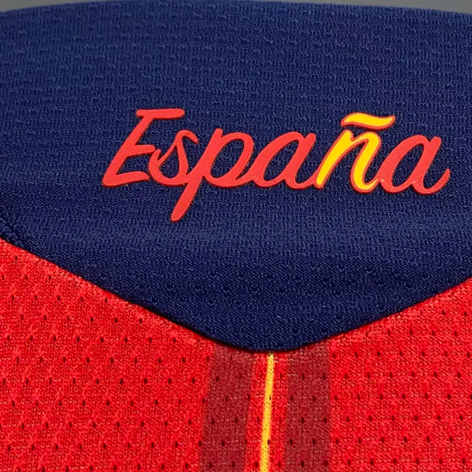 2026/27 Spain Home Red Player Version Soccer Jersey Detail 1