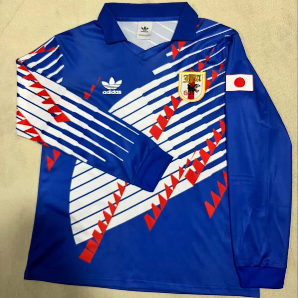 1993 Japan Home Blue Retro Long Sleeve Soccer Jersey Item NO.: 2153826 Front