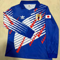1993 Japan Home Blue Retro Long Sleeve Soccer Jersey Front