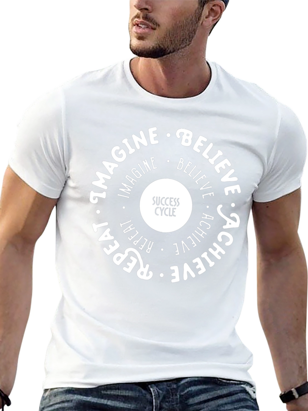 Success Cycle Graphic Tee - Imagine Believe Achieve