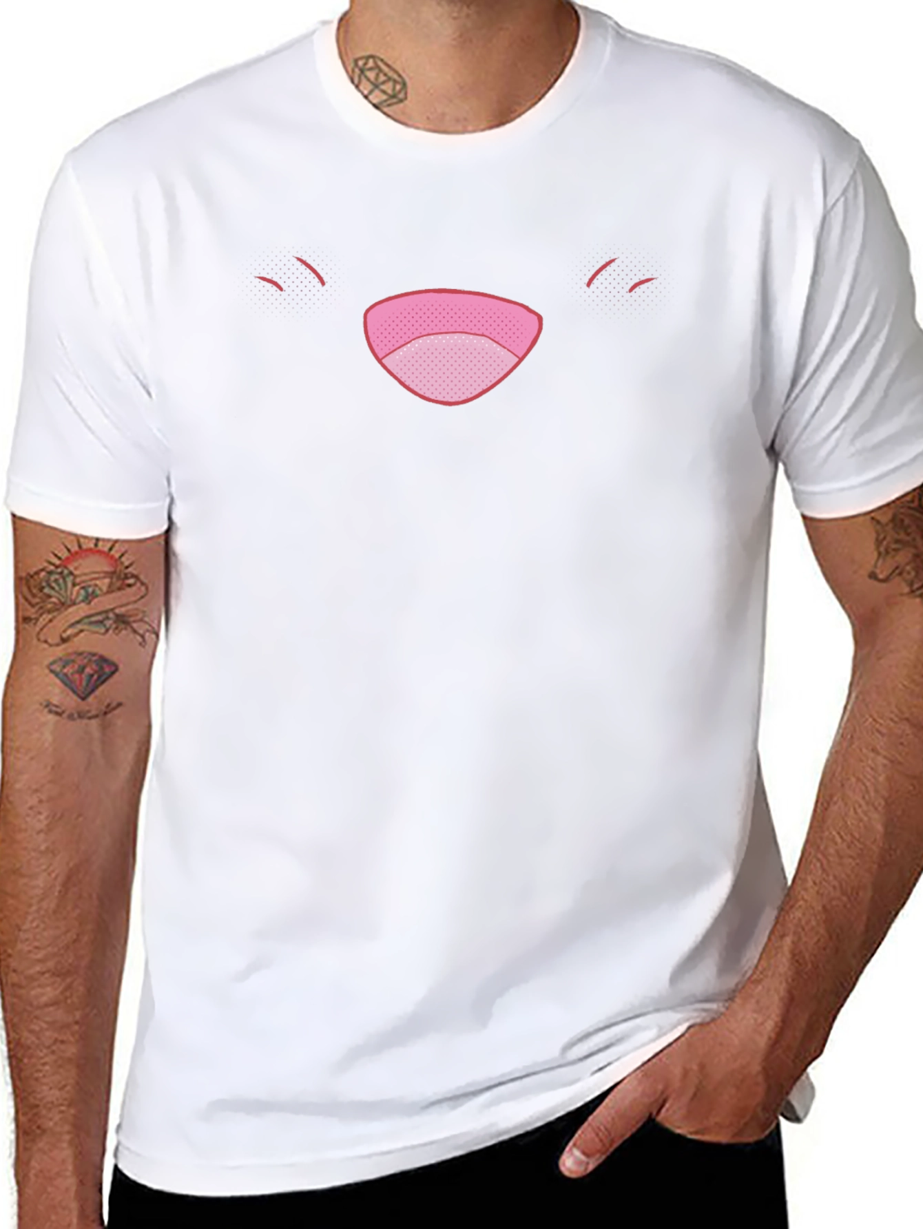 Funny Face Graphic Tee - Black Cotton Comfort