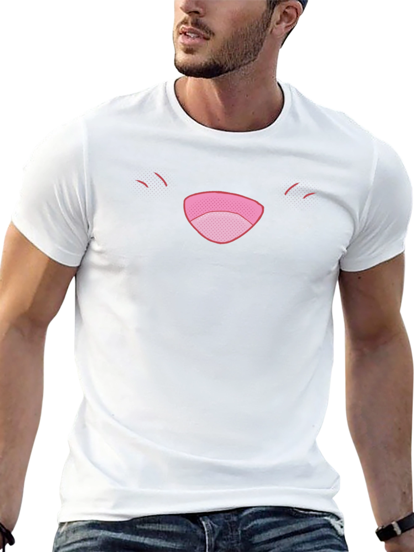 Funny Face Graphic Tee - Black Cotton Comfort