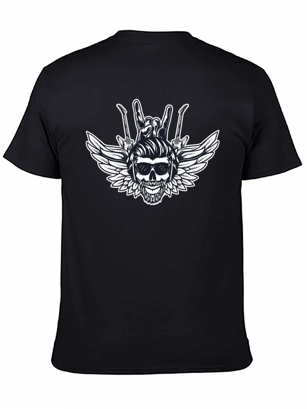 Rock & Roll Skull Graphic T-Shirt