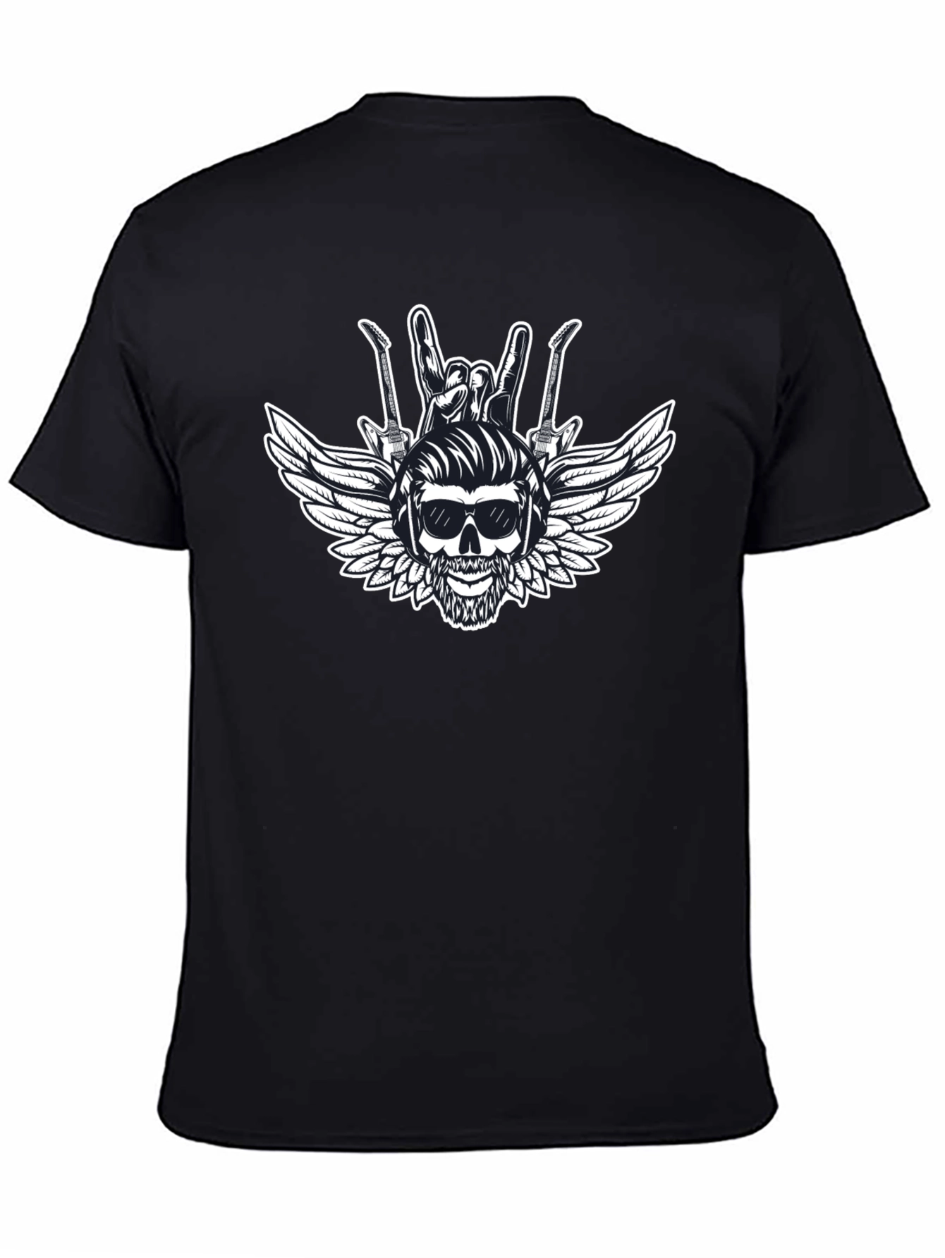 Rock & Roll Skull Graphic T-Shirt
