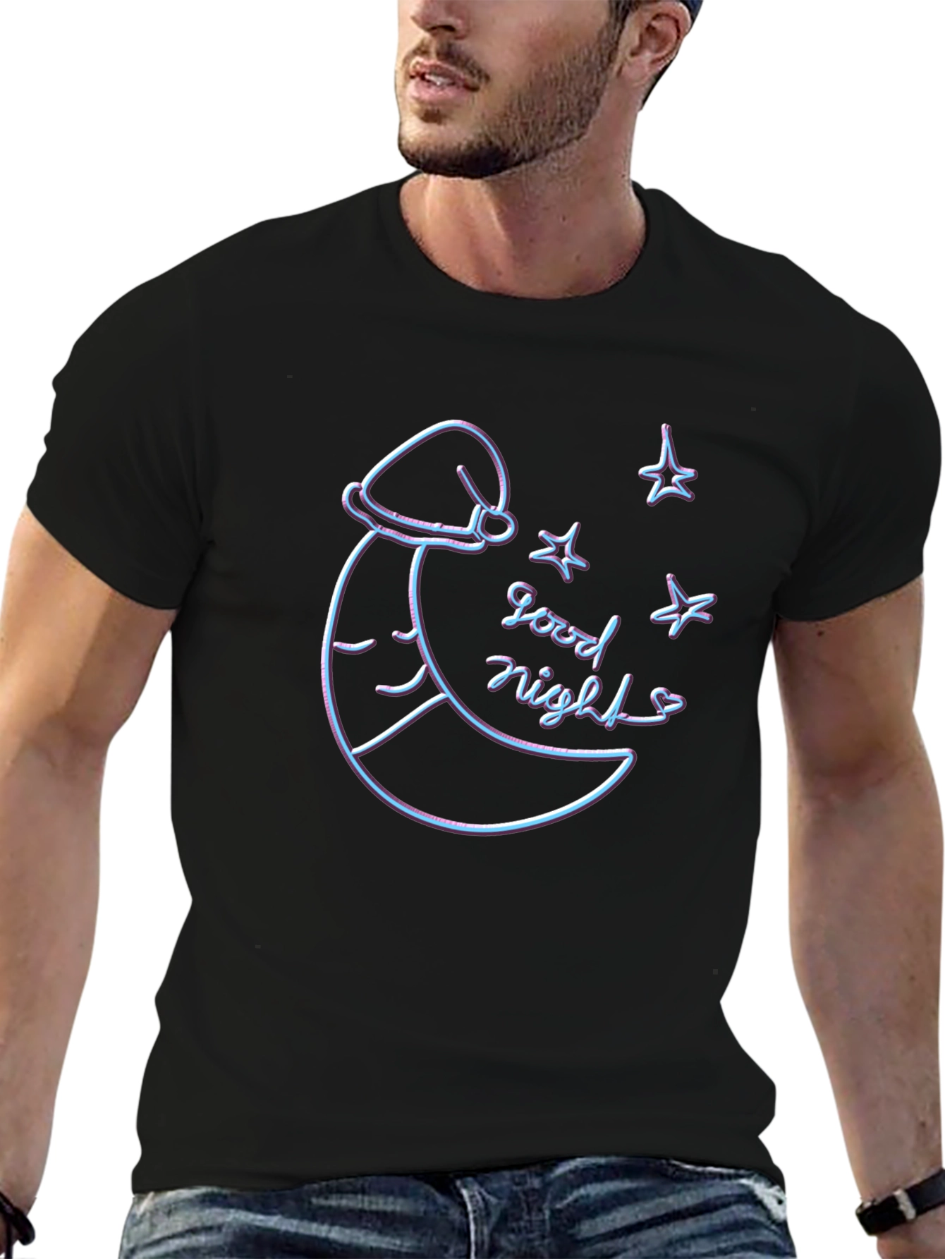 Good Night Moon Graphic Tee - Black T-Shirt