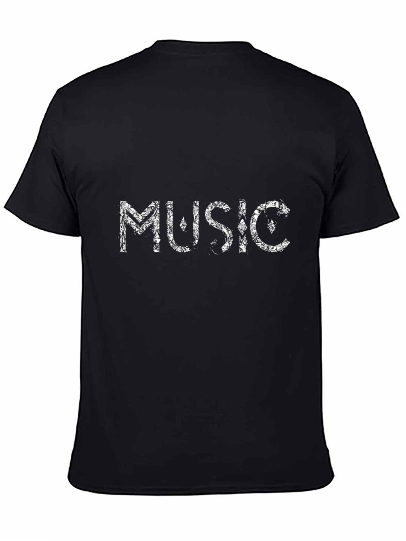 Music Graphic Print Black T-Shirt