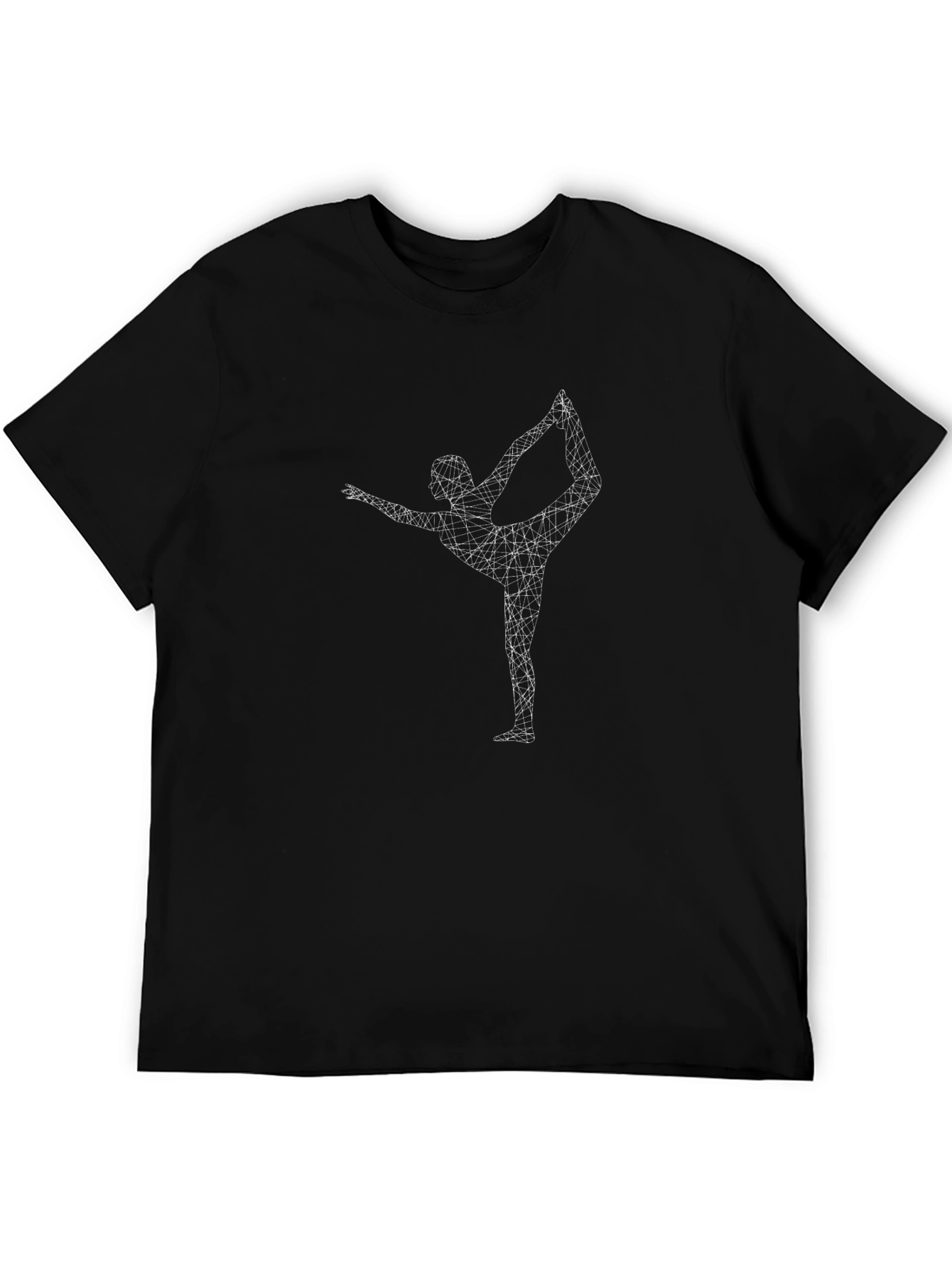 Yoga Pose Graphic Tee - Black Cotton