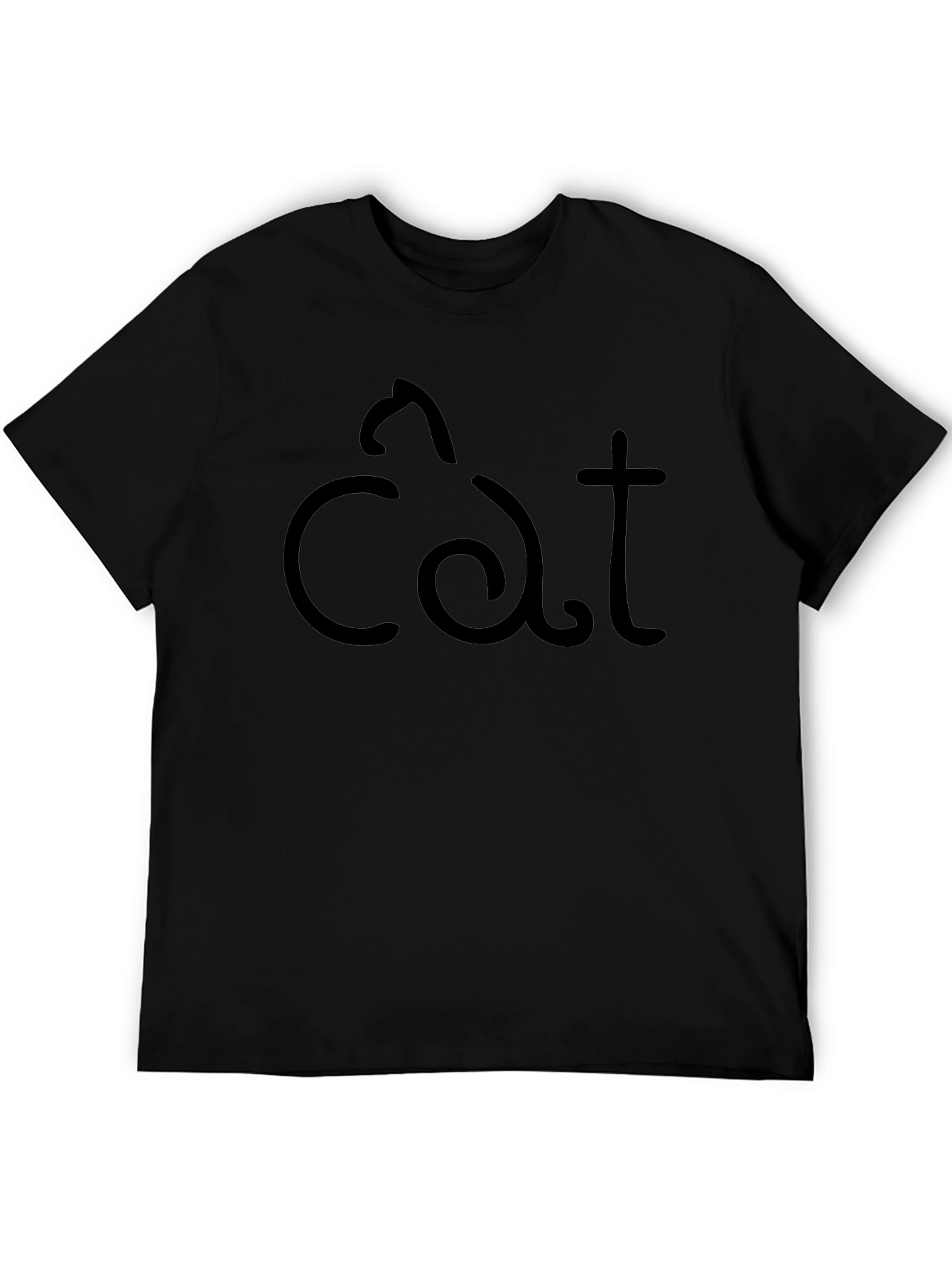 Cat Graphic Black T-Shirt