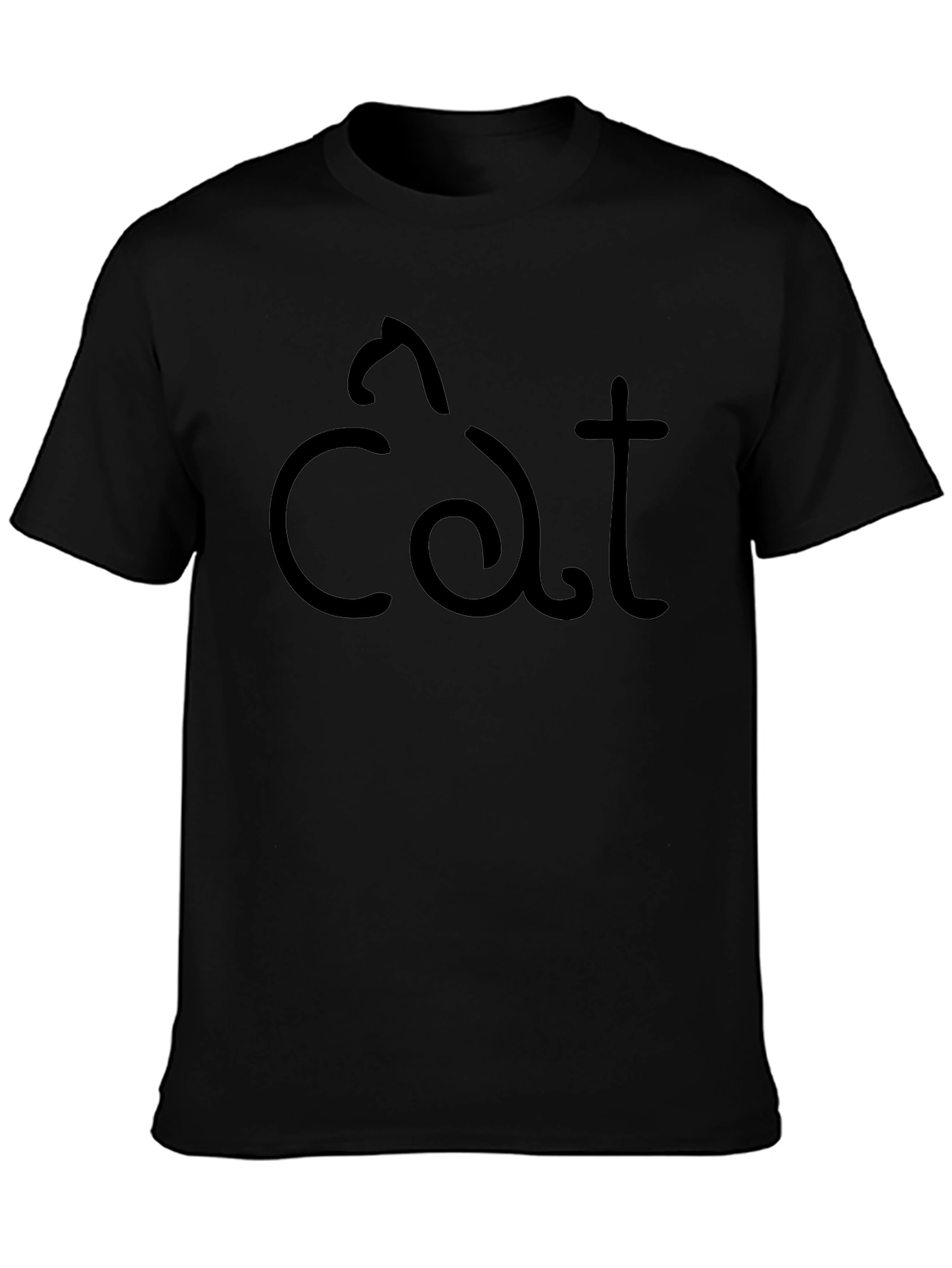 Cat Graphic Black T-Shirt
