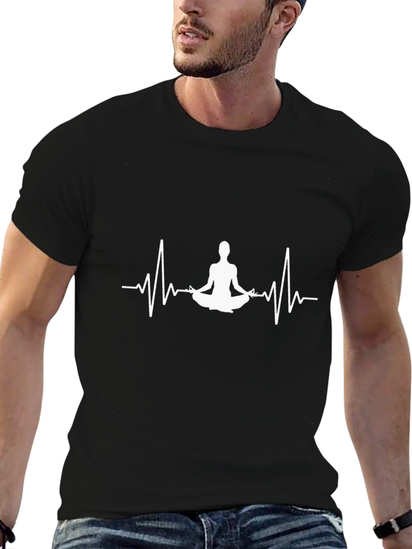 Yoga Heartbeat Graphic Tee - Zen Mode Activated