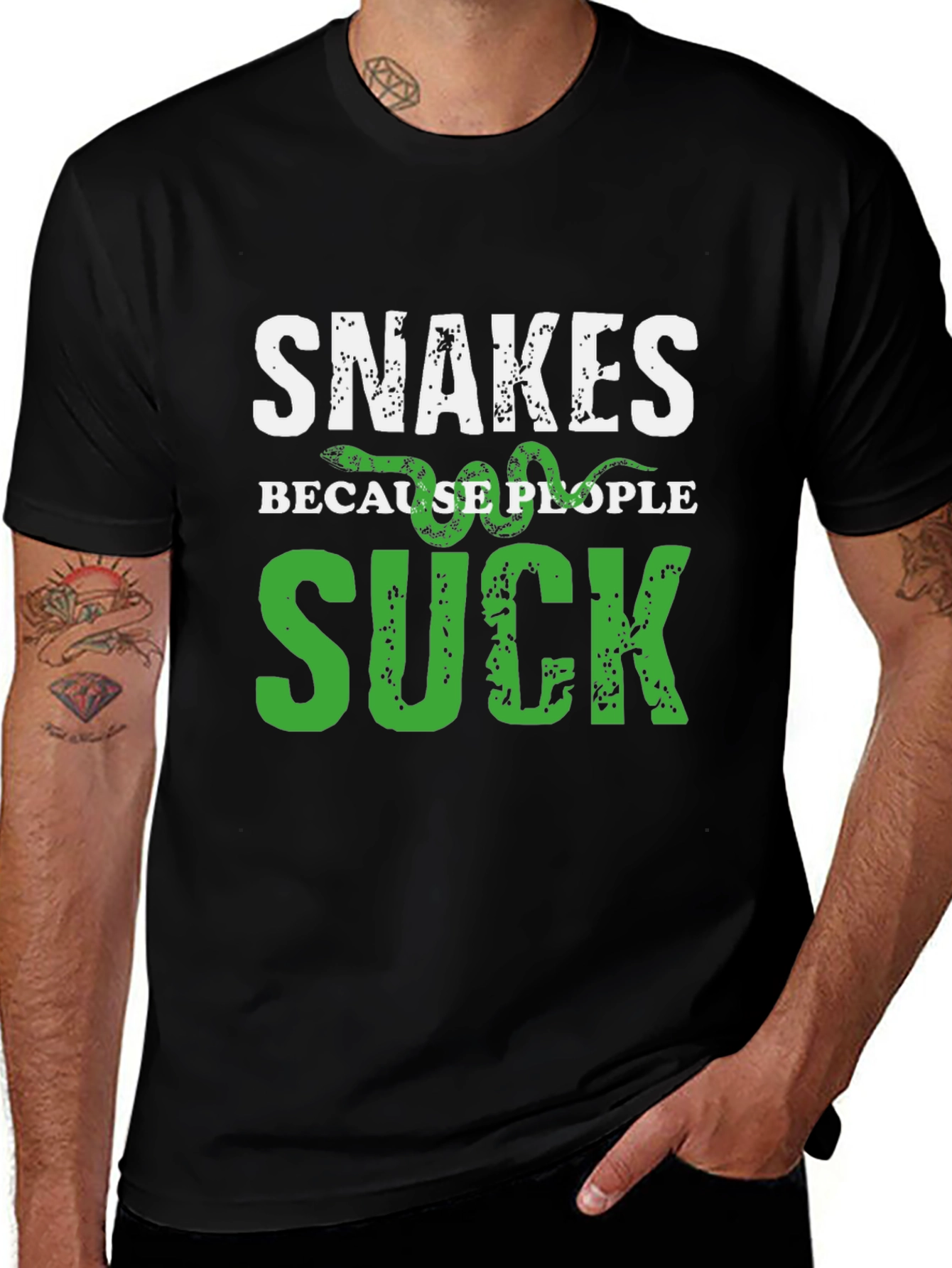 Snakes Because People Suck Graphic T-Shirt
