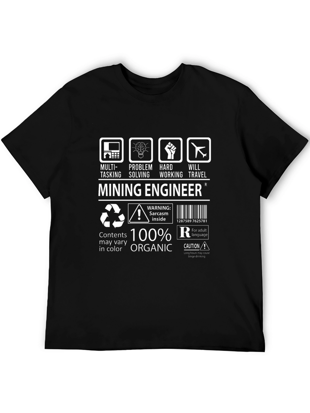 Mining Engineer Graphic T-Shirt - Black