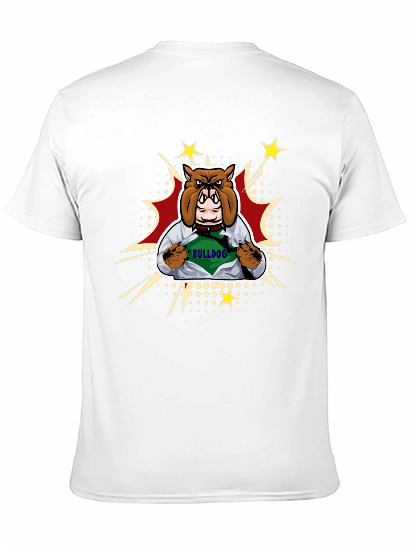 Bulldog Superhero Graphic Tee - Mens Black T-Shirt