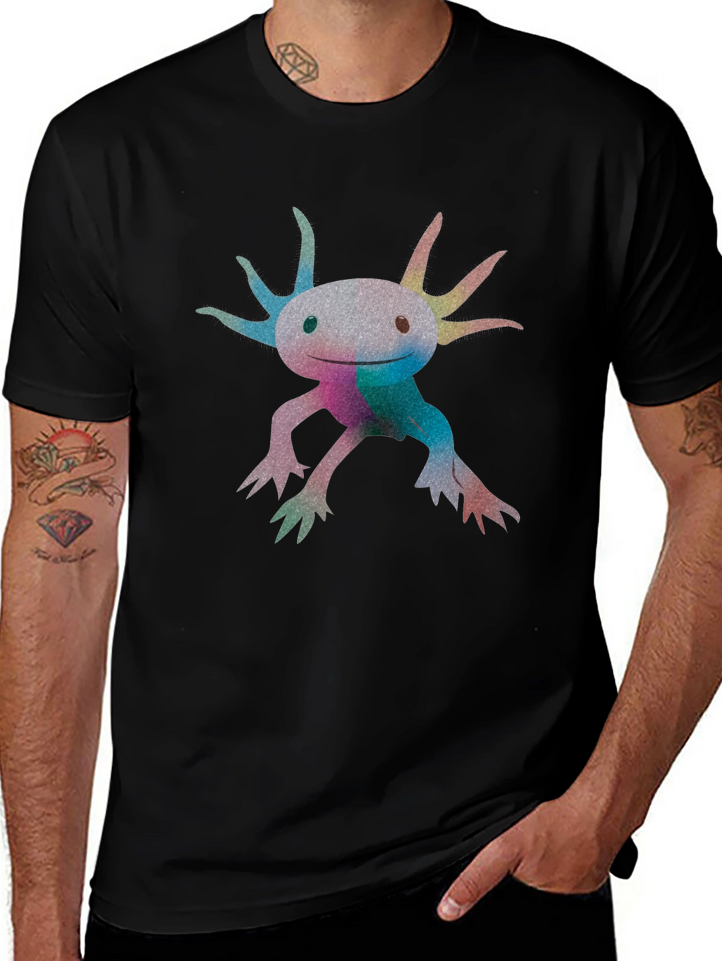 Axolotl Graphic Black T-Shirt