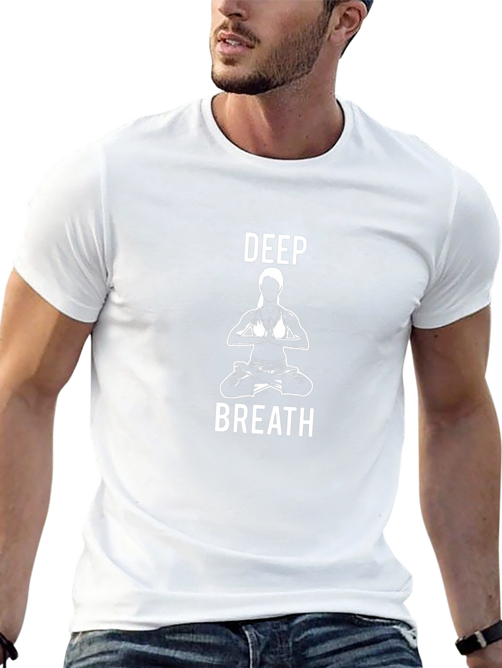 Deep Breath Meditation Graphic Tee - Black