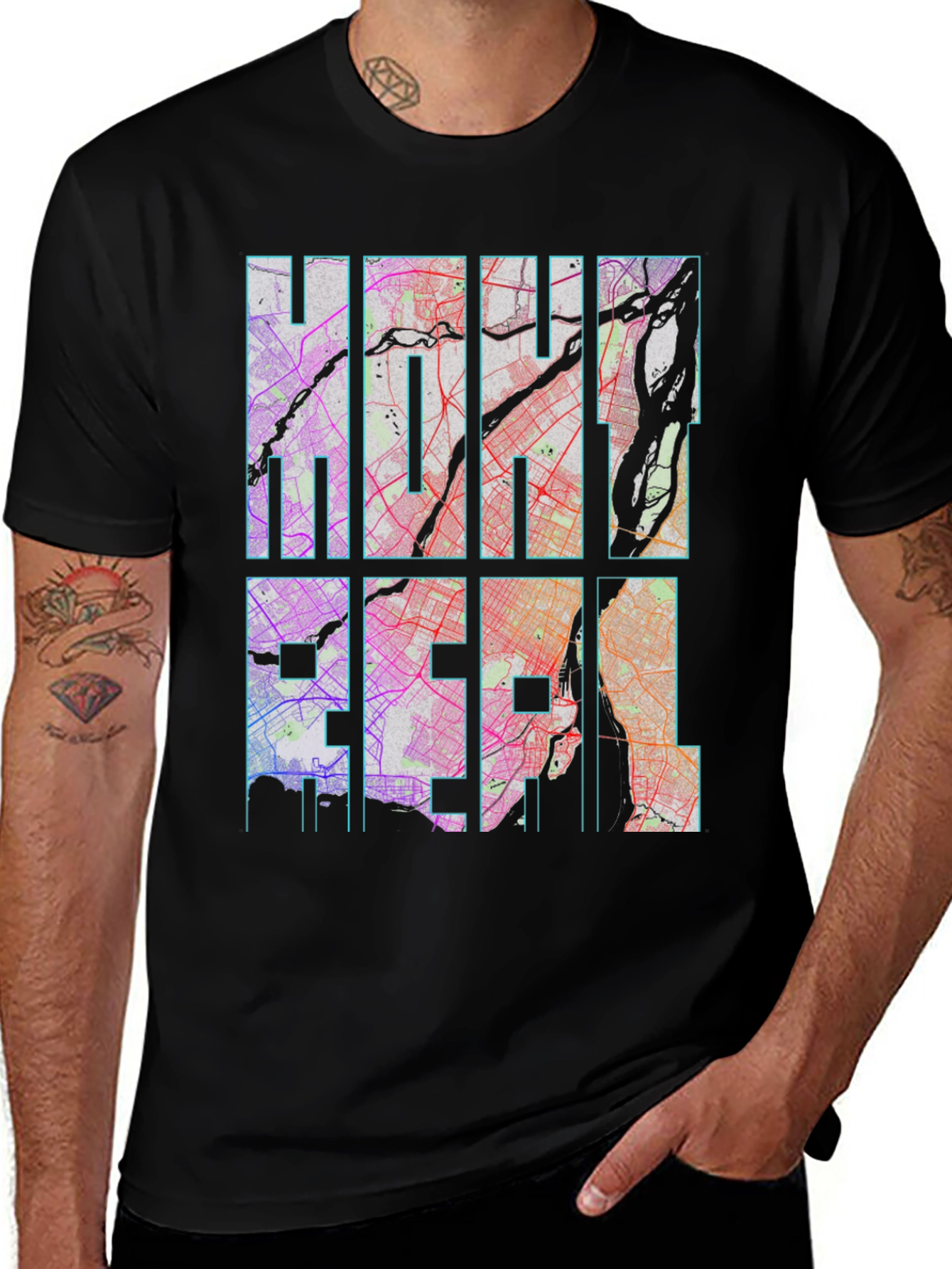 Montreal City Map T-Shirt