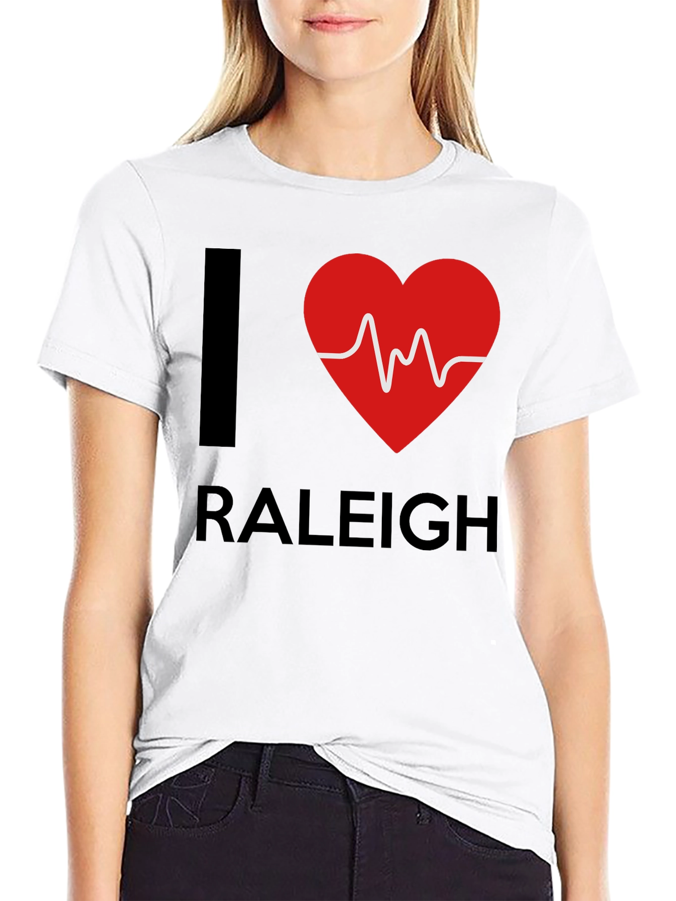 I Love Raleigh Heartbeat T-Shirt
