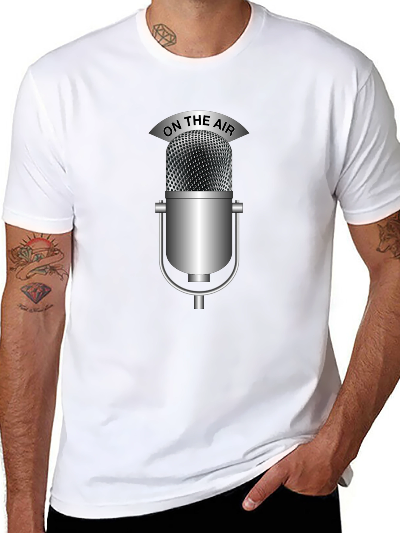 On The Air Microphone Black T-Shirt