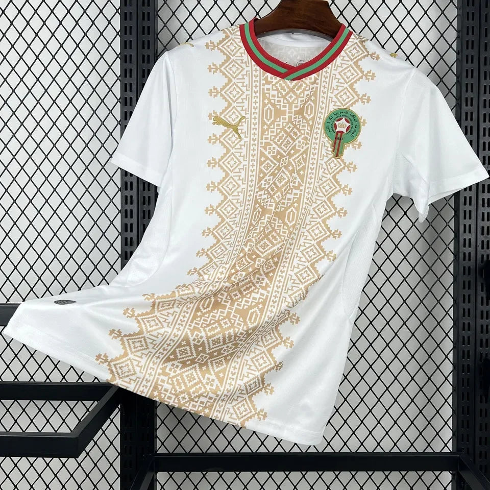 2026/27 Morocco Away White Fans Soccer Jersey Detail 4