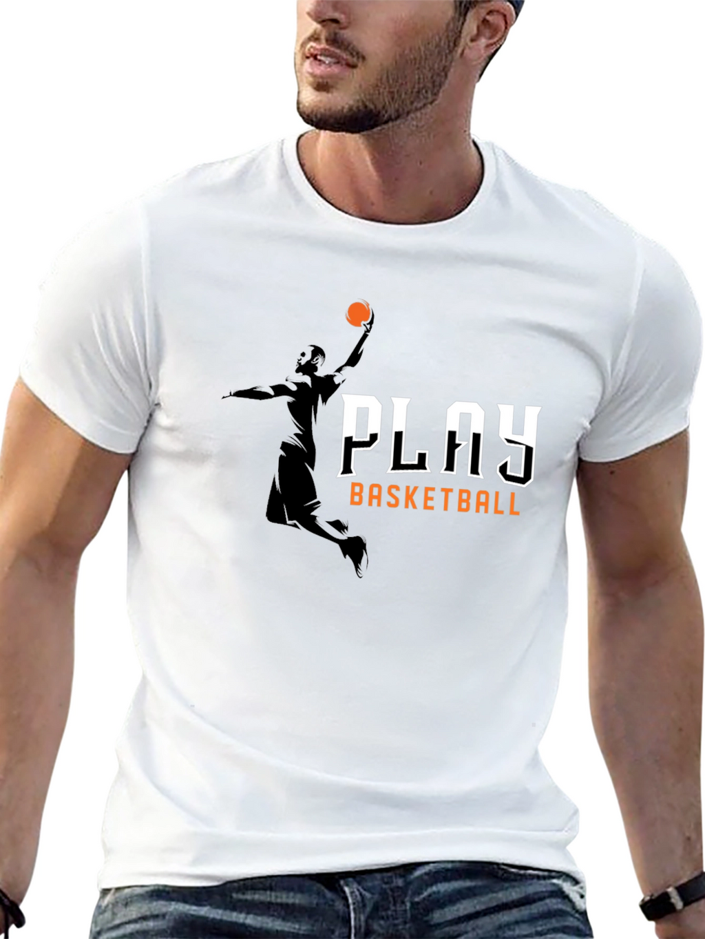 Play Basketball Graphic Tee - Black