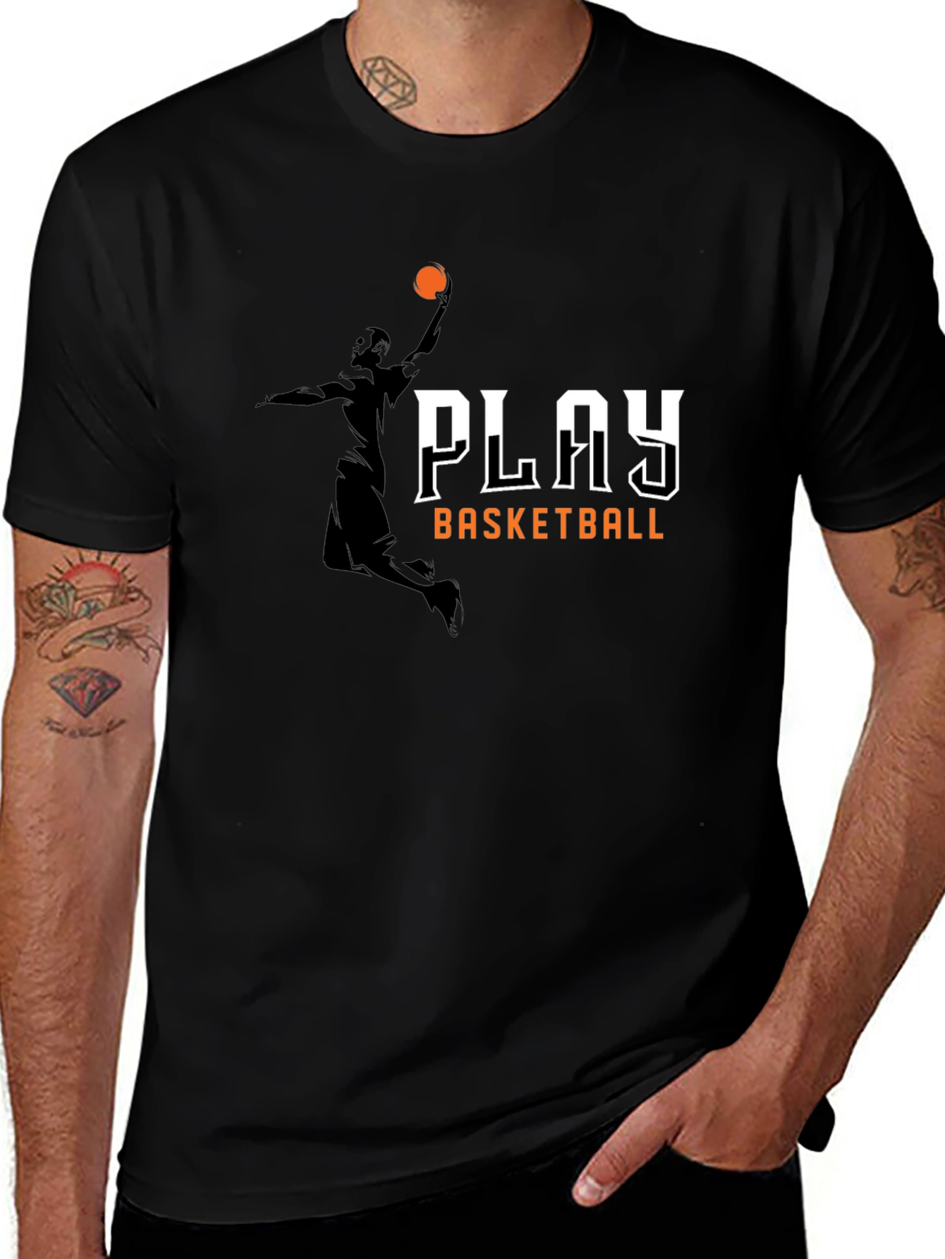 Play Basketball Graphic Tee - Black