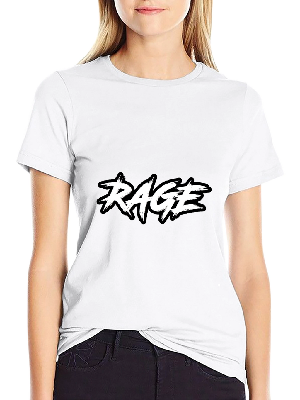 RAGE Black Graphic Tee - Modern Design T-Shirt