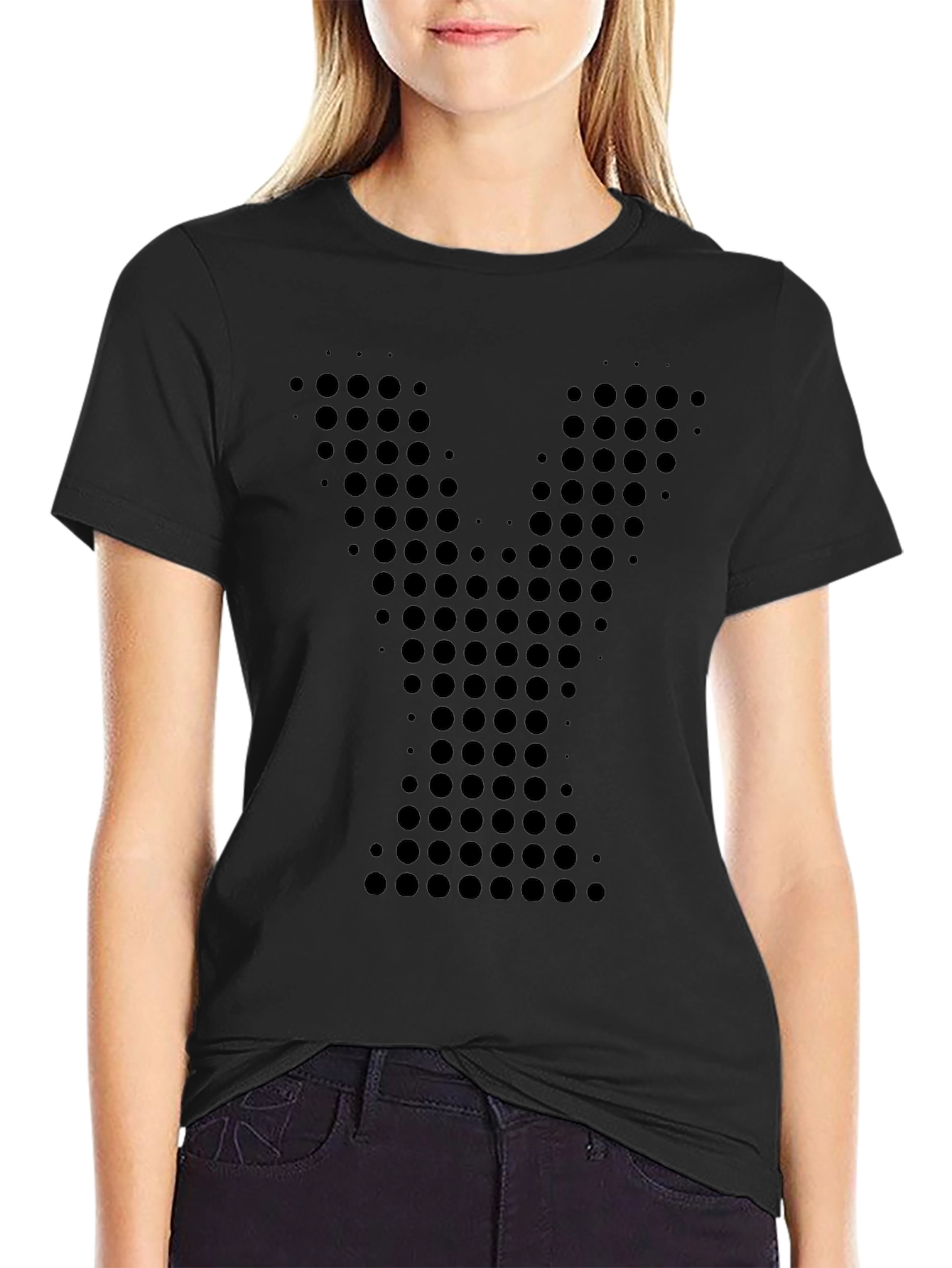 Modern Minimalist Black Y Dot T-Shirt