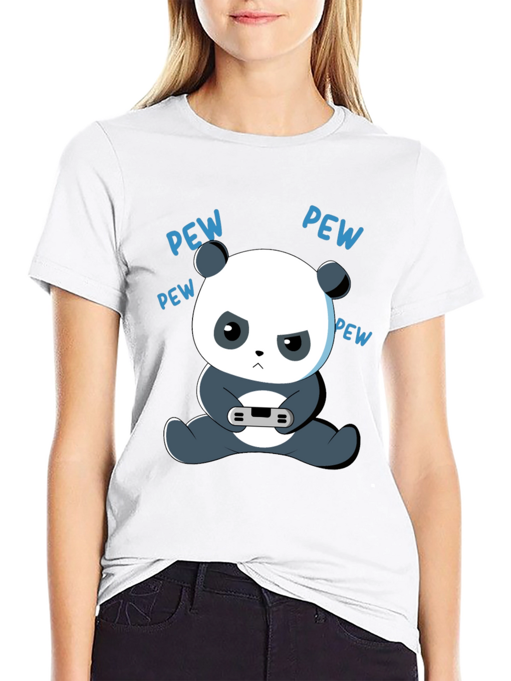 Gamer Panda Graphic Tee - Funny Cartoon Panda T-Shirt