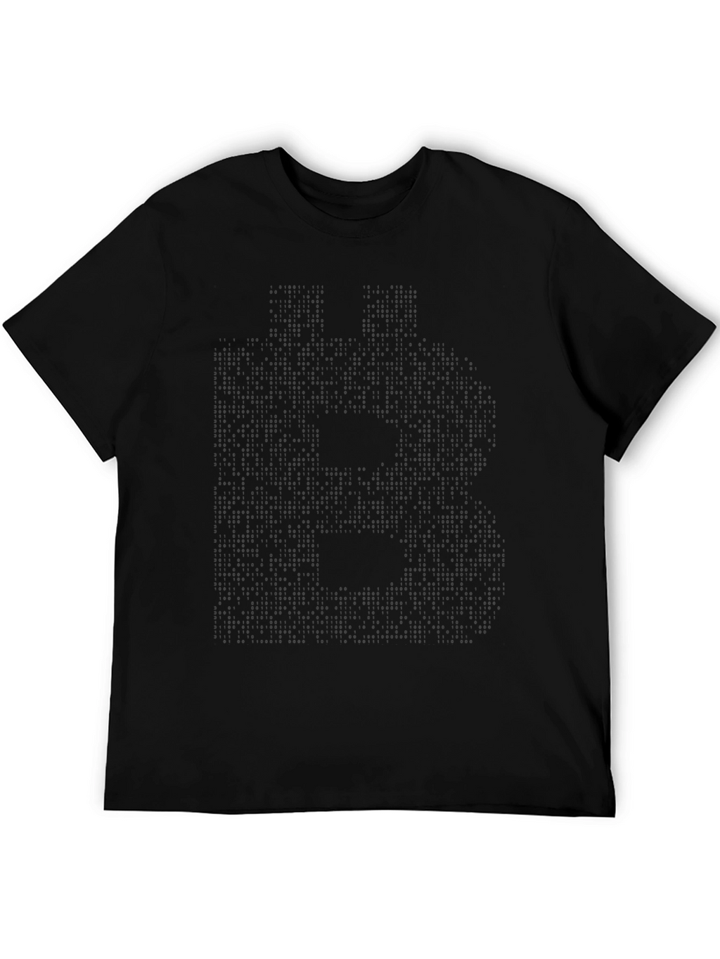 Mens Solid Black Crew Neck Casual T-Shirt