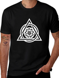 Geometric Triangle Graphic Tee - Stylish Black T-Shirt