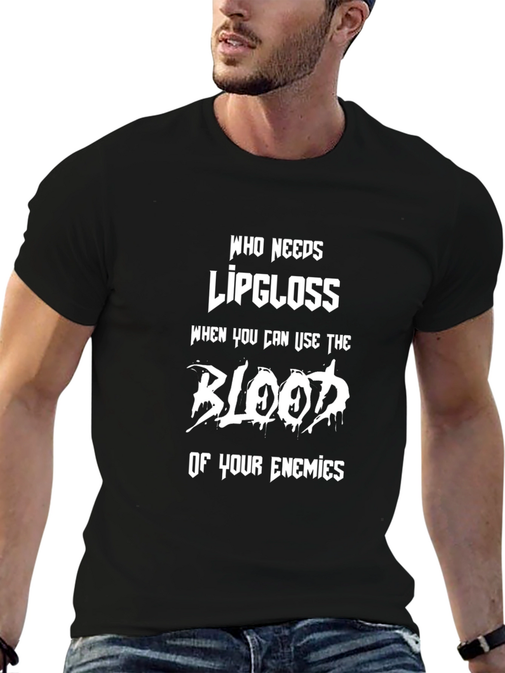 Lipgloss Blood of Enemies Black Graphic T-Shirt
