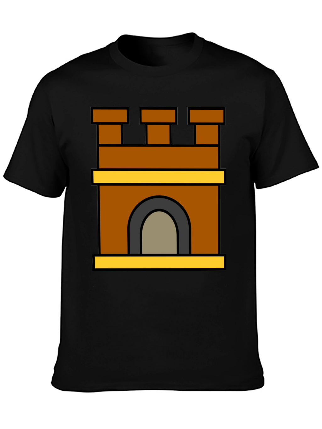 Castle Tower Graphic T-Shirt - Stylish Black Tee