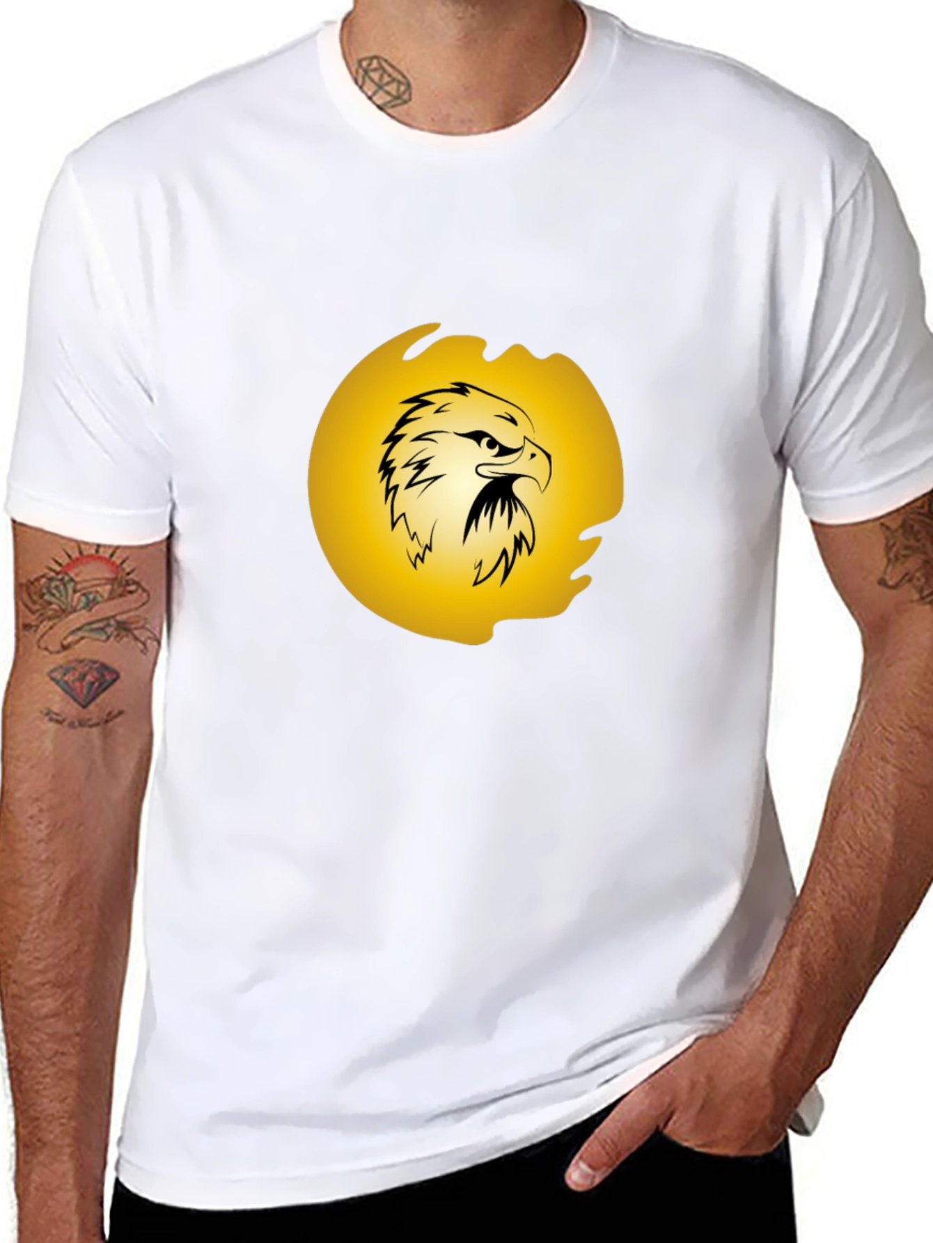 Eagle Graphic Print Tee - Black