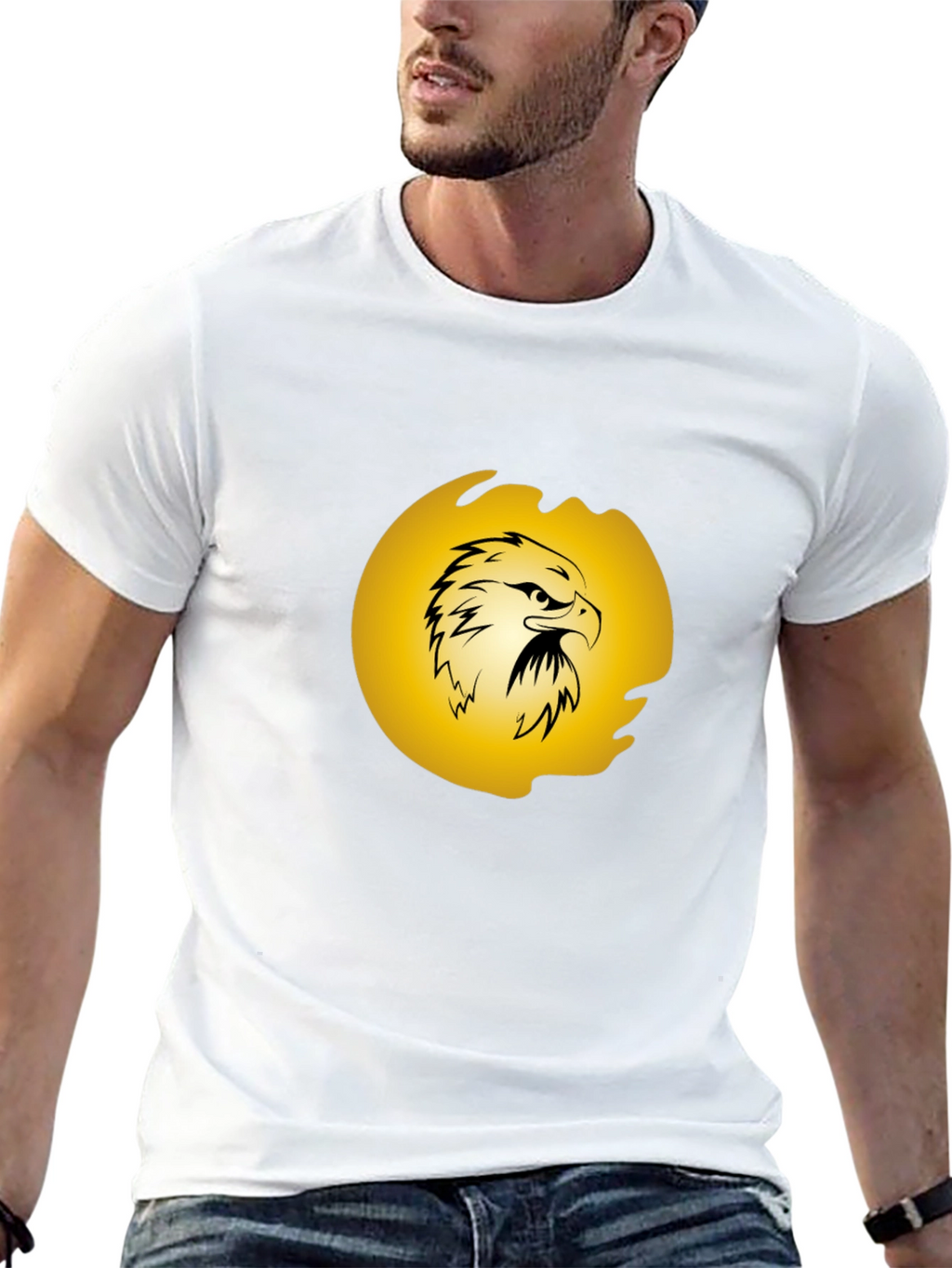 Eagle Graphic Print Tee - Black