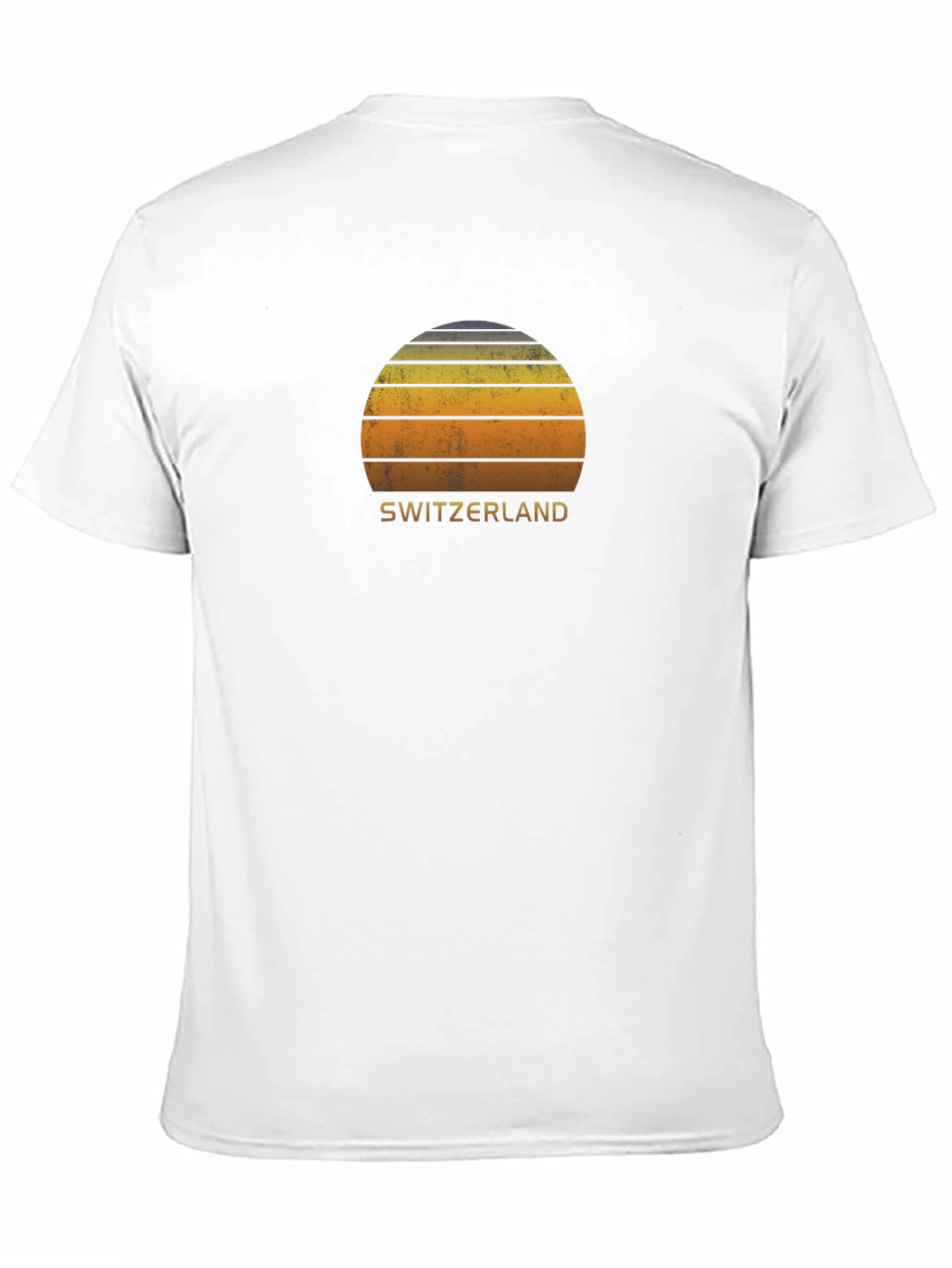 Switzerland Sunset Graphic Tee - Retro Style Black T-Shirt