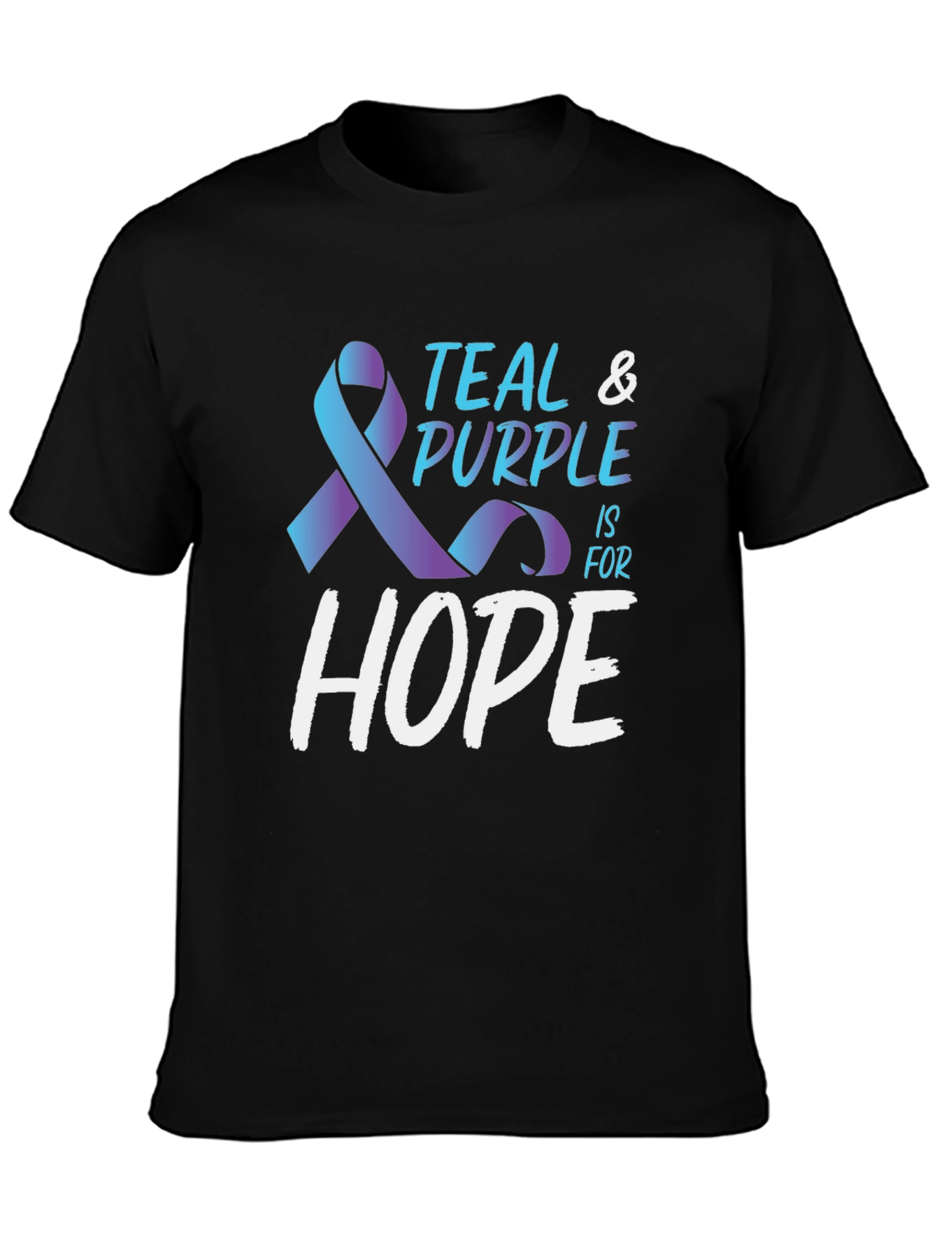 Teal & Purple Hope Ribbon Awareness T-Shirt