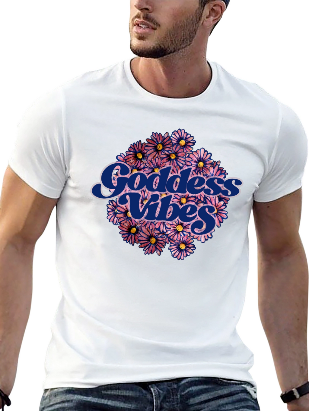 Goddess Vibes Graphic Tee - Floral Design